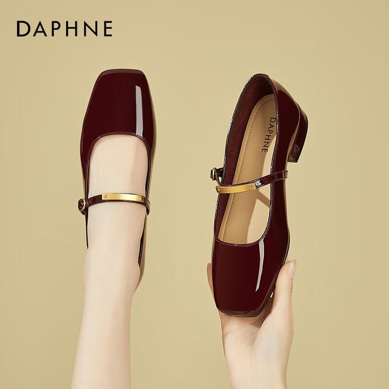 DAPHNE Women s Retro Hepburn Low-Heel Mary Jane Shoes 37