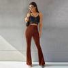 Nové stylové kalhoty pro ženy Slim Fit Vintage Fashion Flare Kalhoty s vysokým pasem Elastické kalhoty