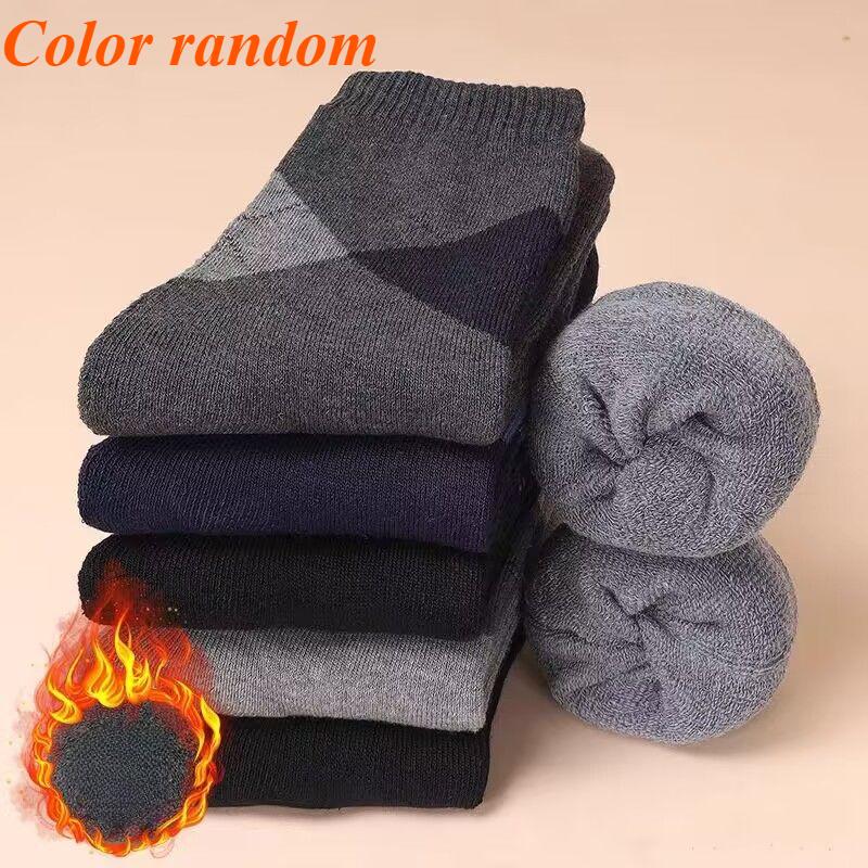 

1/3/5/10 пар зимних утепленных носков, мужские высококачественные махровые носки, сохраняющие тепло, хлопковые повседневные носки до середины икры для мужчин 10 Pairs