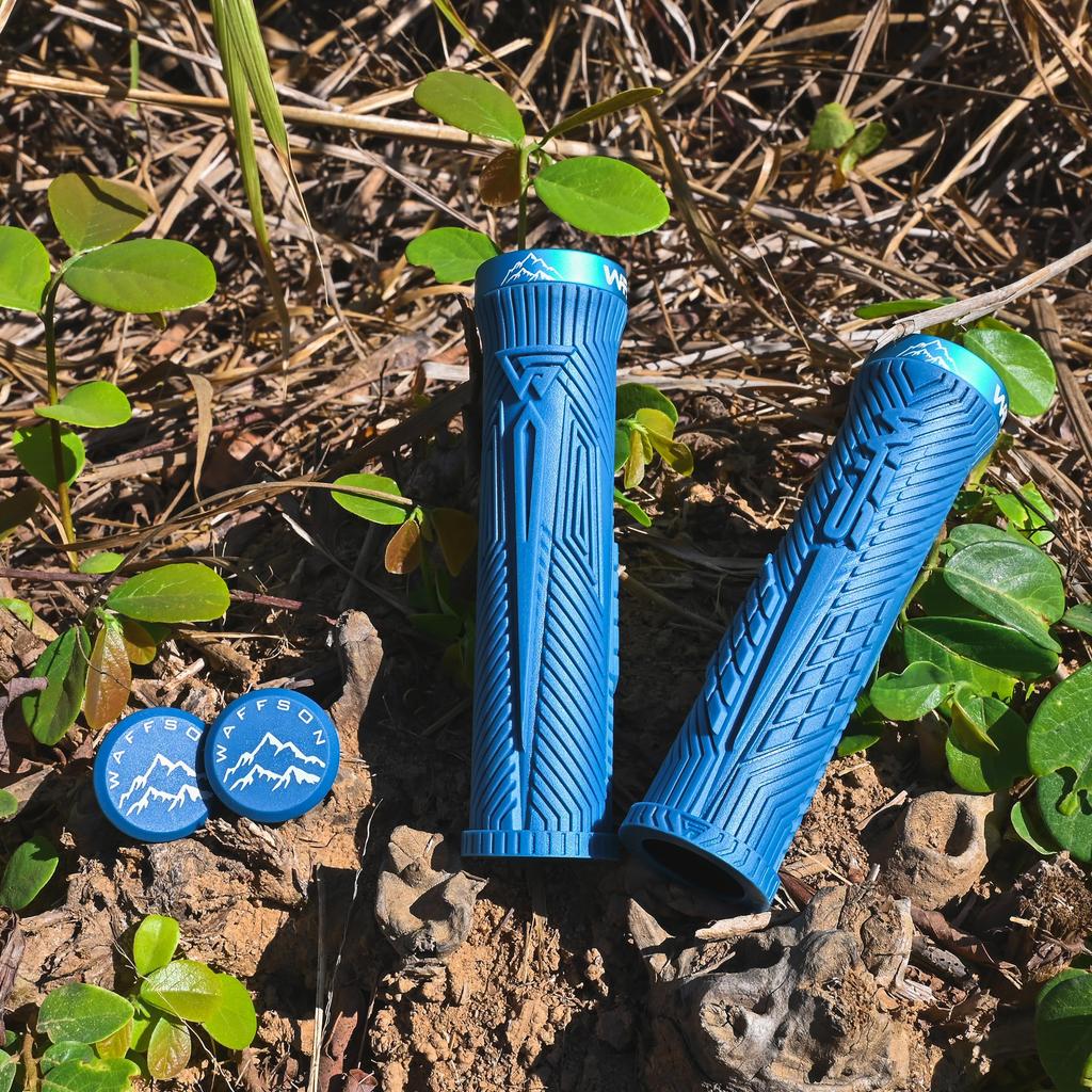 WFS Volatus Single Grips for Mountain City 33mm OD Soft Comfortable 22mm ID Locking Handlebar Grips for 1 Blue Lock-on Bikes, Road, Bike, Ergonomic,