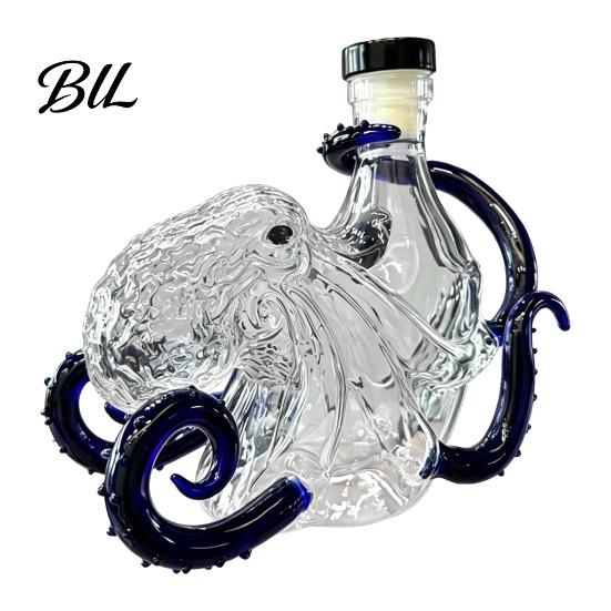 Marine Life Collectible Bottle Octopus-Shaped Glass Decanter, 3D Artistic Borosilicate for Whiskey Wine Soda, Sculpted 350ml Decorative Liquid Bottle, 350ml