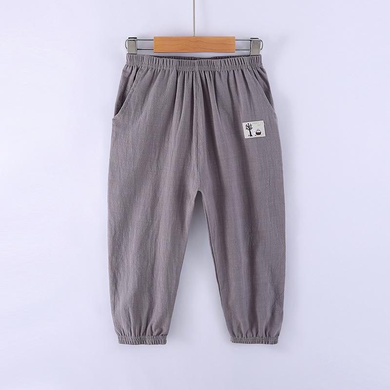 Summer Kids Loose Wide Leg Pants Linen Lantern Sleepwear Boys Girls Casual