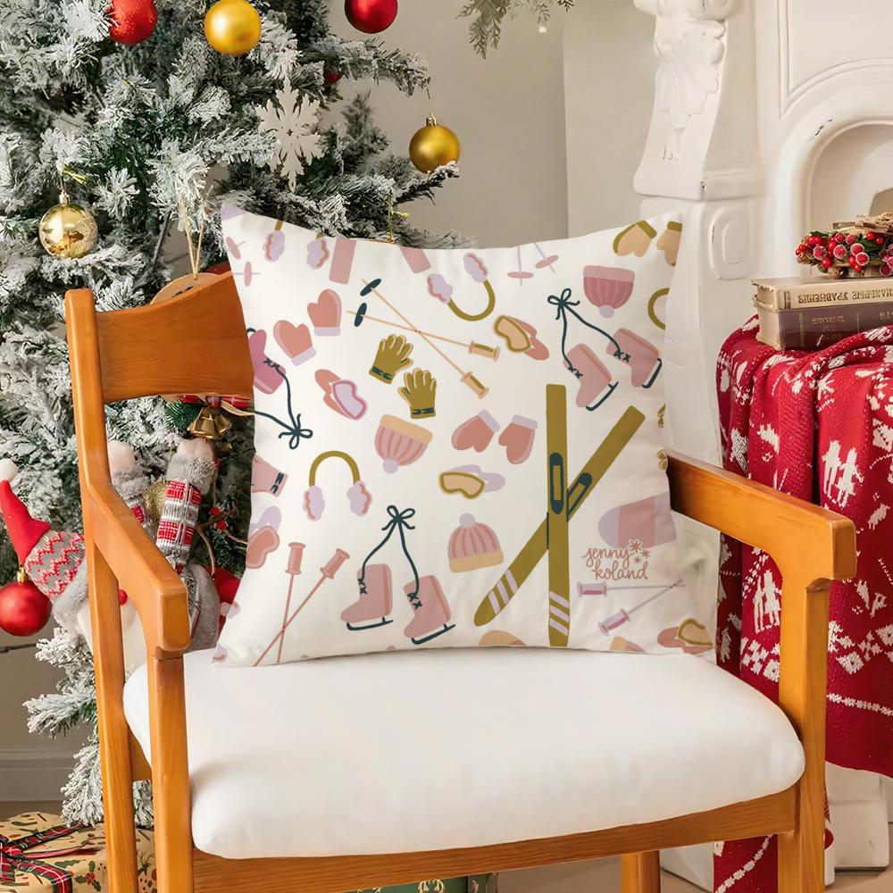 Ski Resort Prop Pillow Case Silky elegant Comfort Sofa Bed Invisible zipper