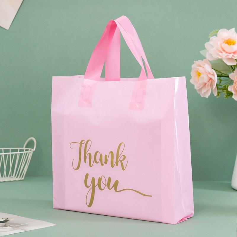Foreign trade tote bag plastic packaging bag gift bag black thickened tote bag clothing bag packing bag