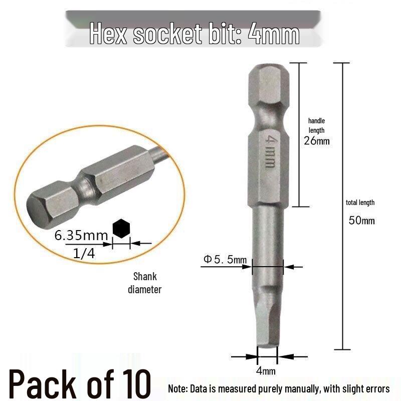 Hex Bit Set for Drills: Super Hard S2 Industrial Extended Screwdriver and Wrench Bits