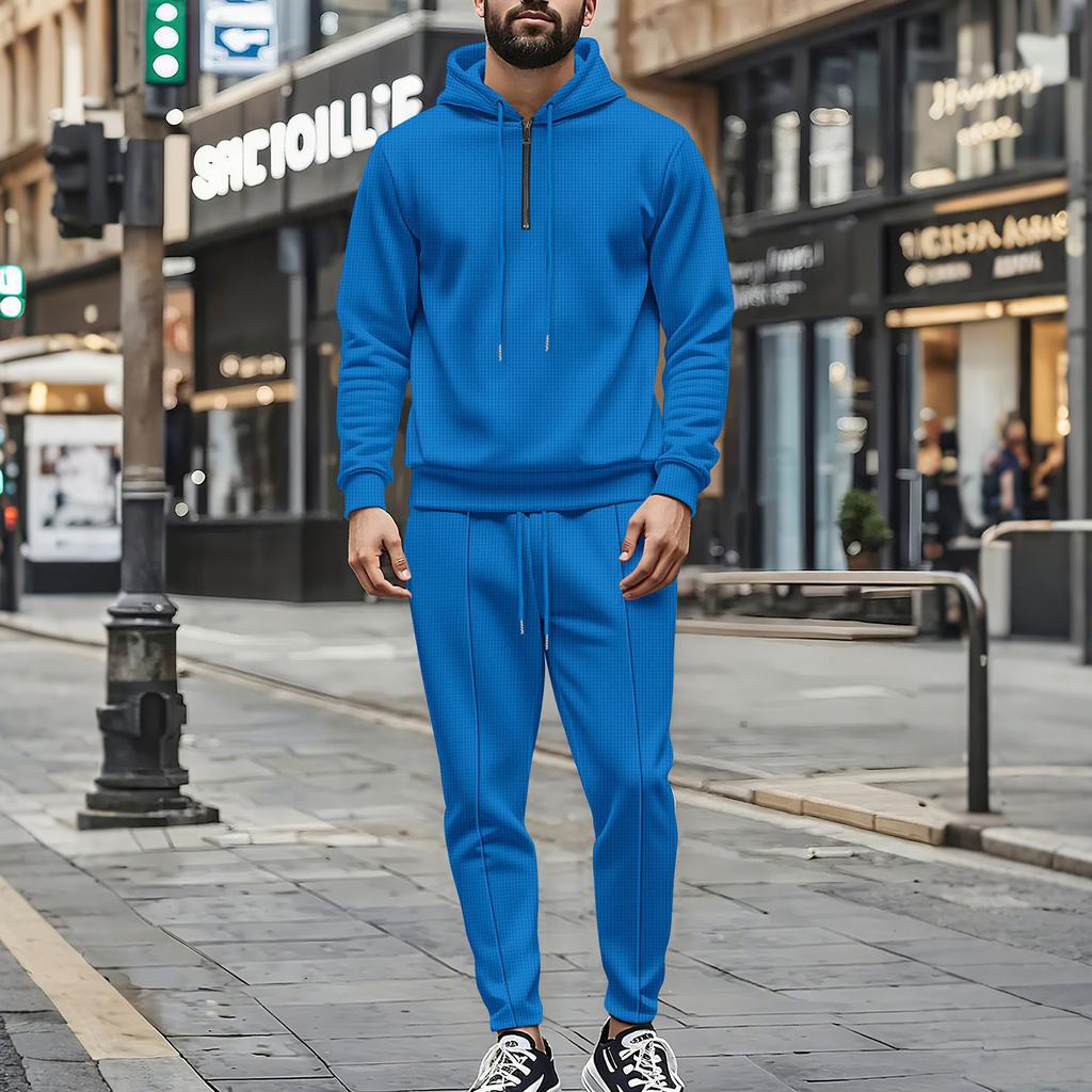 Men's Sweatshirt Suit Men's Solid Color Casual Sports Suit Sweatshirt Suit