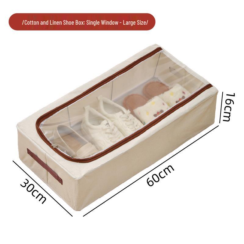 Under-Bed Transparent Shoe Storage Box with Steel Frame, Foldable & No-Install