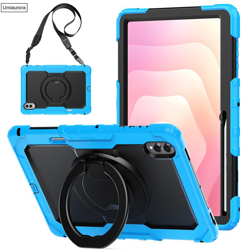 

For Samsung Tab S11 11 Inch SM-X730 X736 S11 Ultra 14.6 X930 Hand Ring Shoulder Strap Stand Tablet Case Shockproof Rugged Funda Tab S11 (11 inch) небесно-голубой