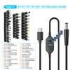 USB C To DC Power Cable 140W Type C To 5V 9V 12V 15V 20V 28V Adjustable Voltage Adapter Connector Cable for Laptop Routers