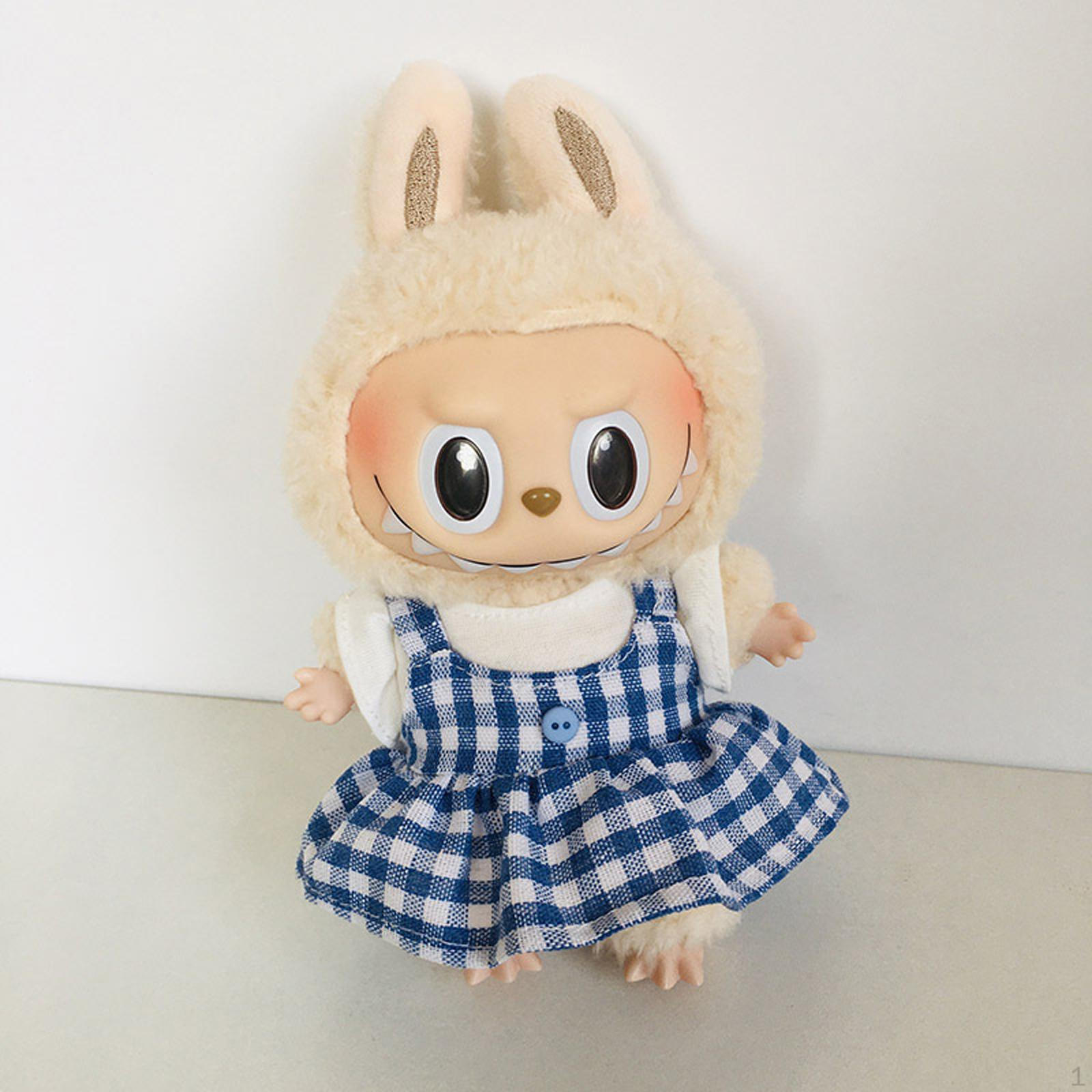 

17cm Doll Clothes T Shirt and Dress Outifit Fashion DIY Toy Photo Props, Cute Soft синий