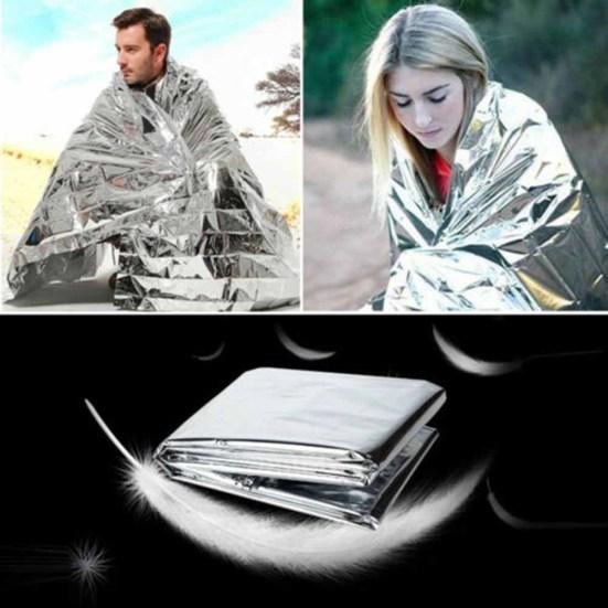 210x130cm Portable Outdoor Emergency Survival 2-Side Thermal Blanket Camp Supply