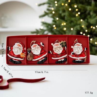 4 Adet Set Noel Ağacı Süsleme Sevimli Kardan Adam Figürü Noel Baba Asılı Süs DIY Dekoratif Aksesuarlar Noel Partisi