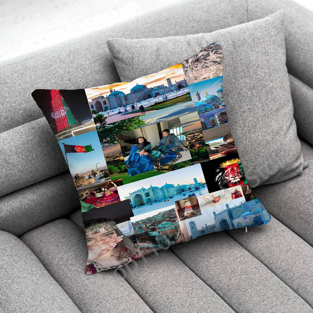 Flag Afghan Afghanistan Passport Map Throw Pillow Case For 55x55cm 30x30cm 50x50cm 45x45cm 40x40cm Square Chair Pillowcase Case