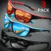 3Pairs New Cycling Sunglasses Outdoor Sports Glasses Fashionable Windproof Dustproof Colored Driving Glasses