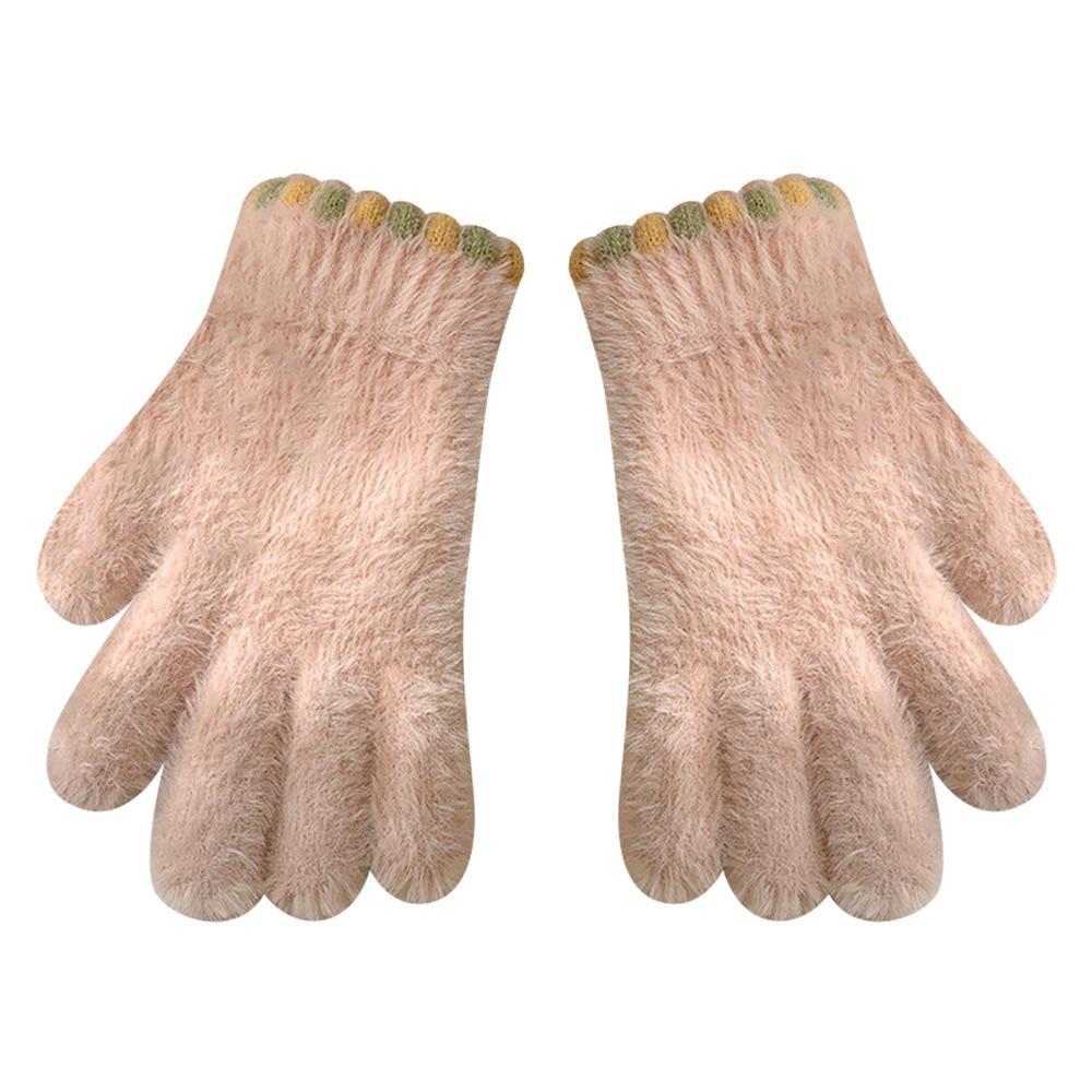 Thickened Touch Screen Gloves Warm Five Finger Gloves Korean Style Plush Gloves Winter