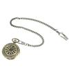 1 PC Vintage Mechanical Skeleton Roman Numeral Double Half Hunter Pocket Watch with 30cm Chain Watch Accessories