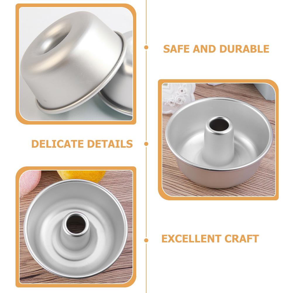 Cake Pan Mold Donut Flat Baking Mini Angel Food Silver Aluminum Alloy for Kitchen