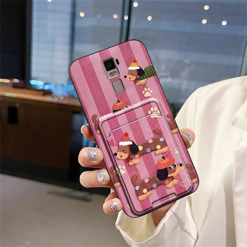 Cute Silicone Phone Case For OPPO R7 Plus Graffiti Cartoon TPU Durable Card bag Card slot Back Cover Fashion Design