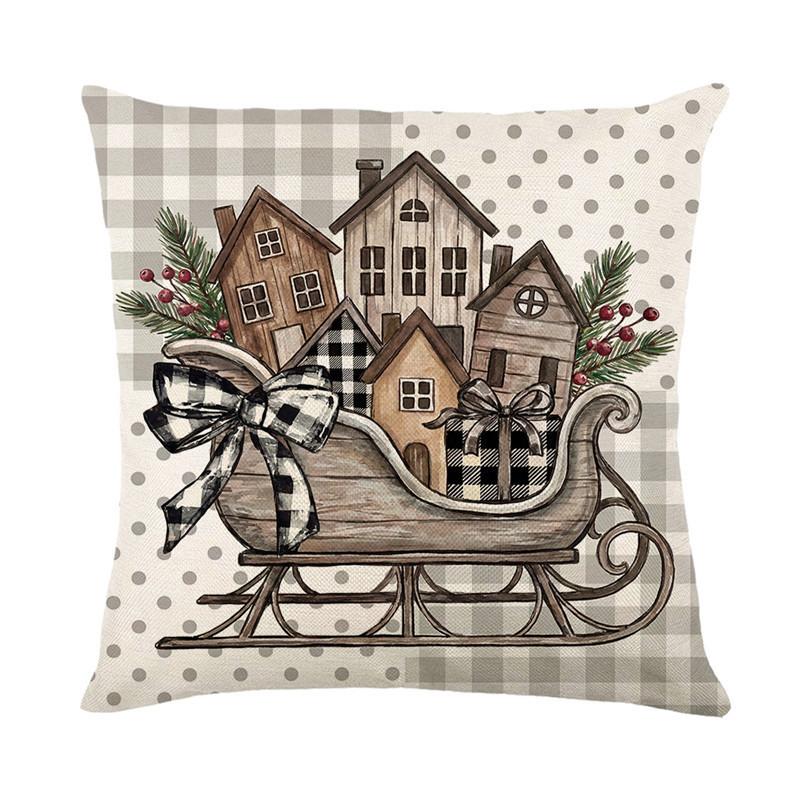 Christmas pillow cover digital printing cushion Christmas theme sofa pillow