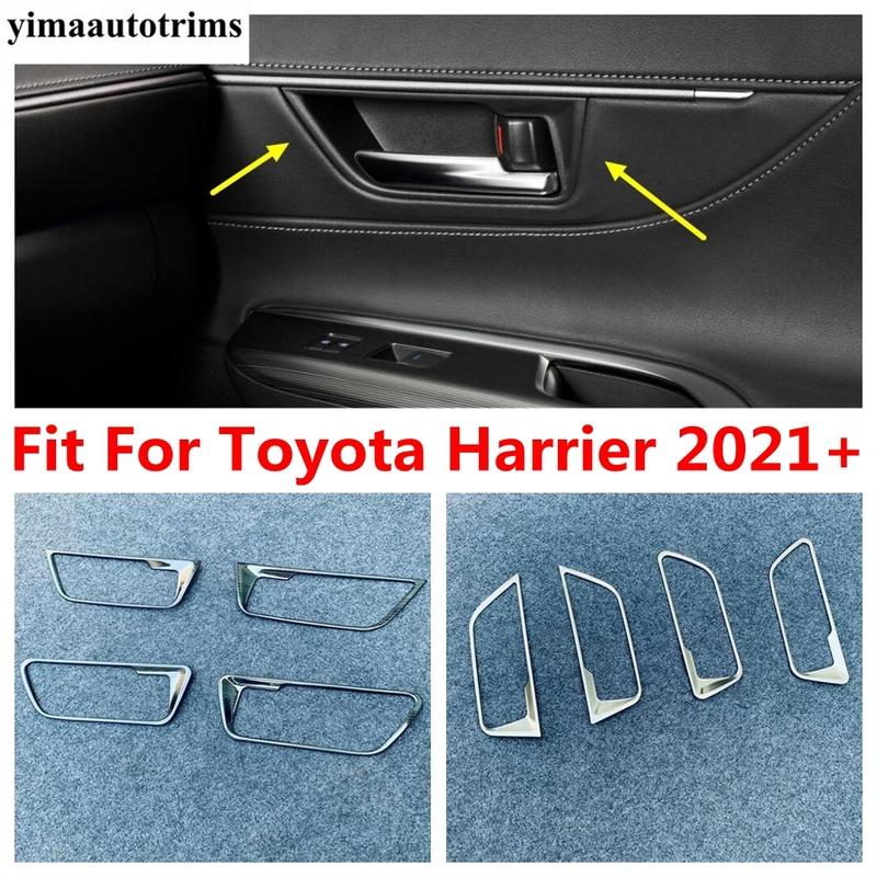 Car Inner Door Handle Bowl Frame Decoration Cover Trim Stainless Steel Accessories Interior Fit For Toyota Harrier -