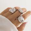 DIEZI Steampunk Exaggerated Open Rings For Women Men Geometric Gold Silver Color Knuckle Joint Ring Sets 2025 New Jewelry