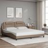 VidaXL Bed Frames with Headboard, Upholstered Bed with Cushion, Double Bed, Adult Bedroom Bed, Modern, Cappuccino 3208114
