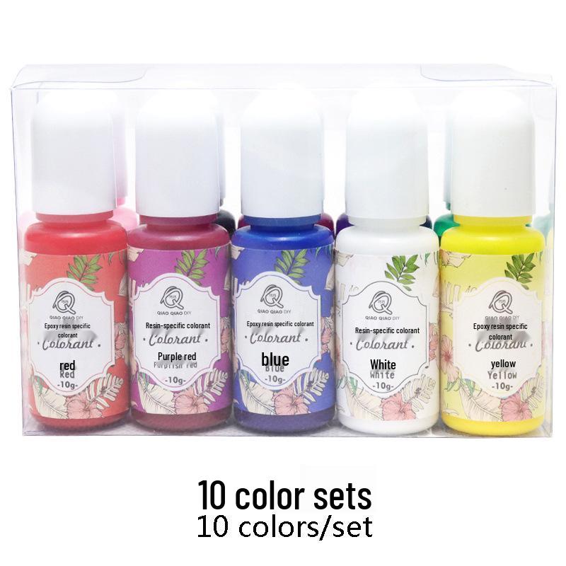 

10-цветная без запаха DIY Кристальная эпоксидная смола: Высокопрозрачная масляная эссенция для украшений ручной работы