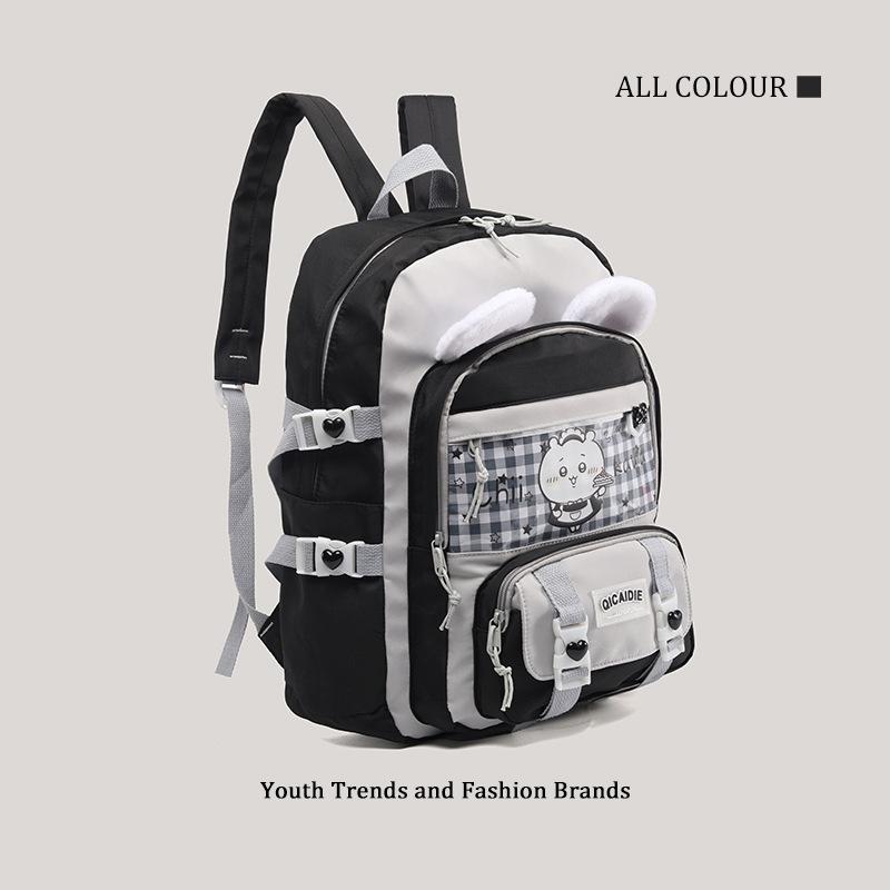 Backpack female, campus backpack, junior high school student schoolbag, large-capacity travel bag