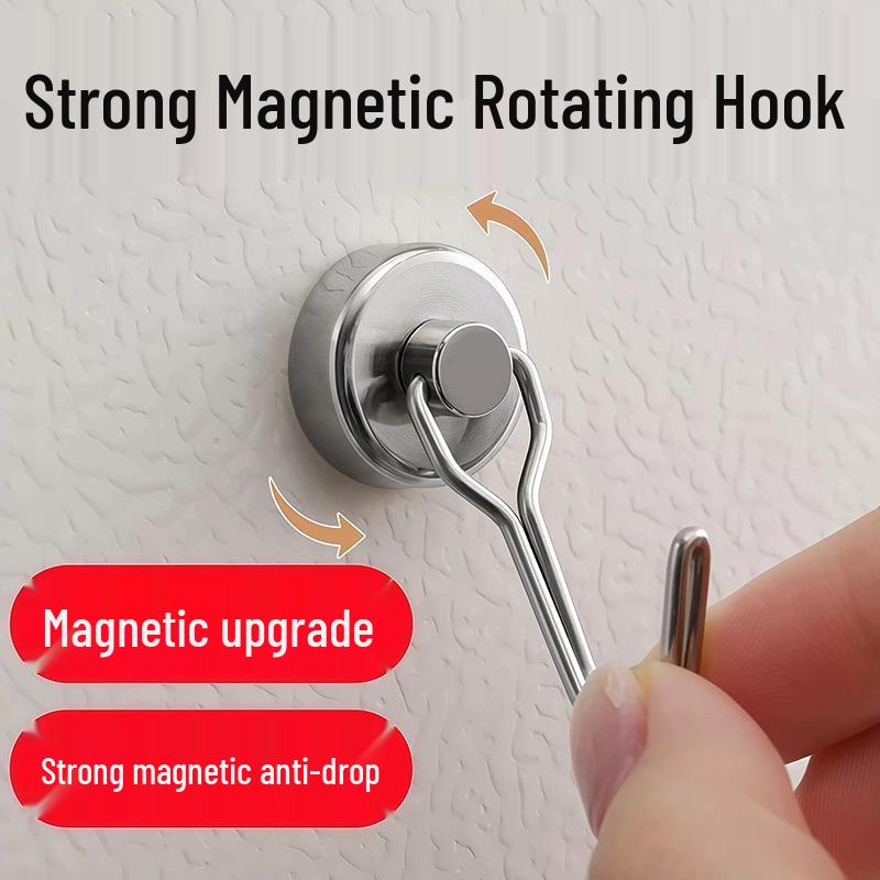High Capacity 360° Rotating Magnetic Hook for Kitchen Refrigerators