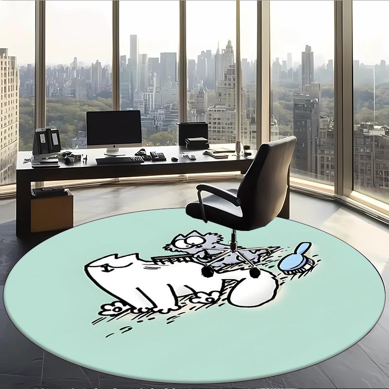 Simon'S Cat (14) Round Office Rug Decorative Floor Rug for Office Bedroom Living Room and Home Space
