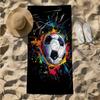 1pc Vibrant Soccer Energy Burst 2D Printed Microfiber Beach Towel, Quick Dry Super Absorbent. Great for Beach, Pool