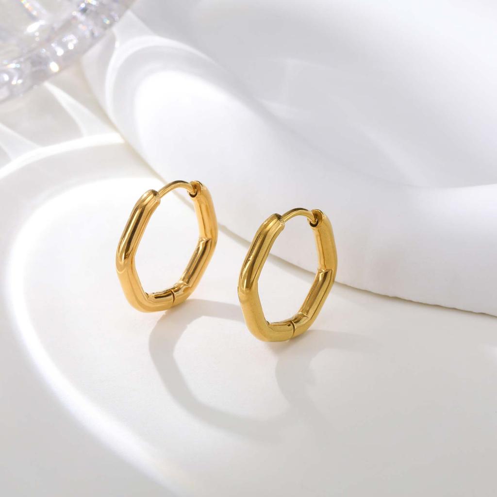 Minimalist U-shaped Hoop Earrings for Women,Stainless Steel Geometric Earrings,Fashion Jewelry Gift