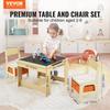 Kids Table and Chair Set, Wooden Activity Table with Storage Space and Boxes, Kids Play Table for Toddlers Art, Craft, Reading, Learning