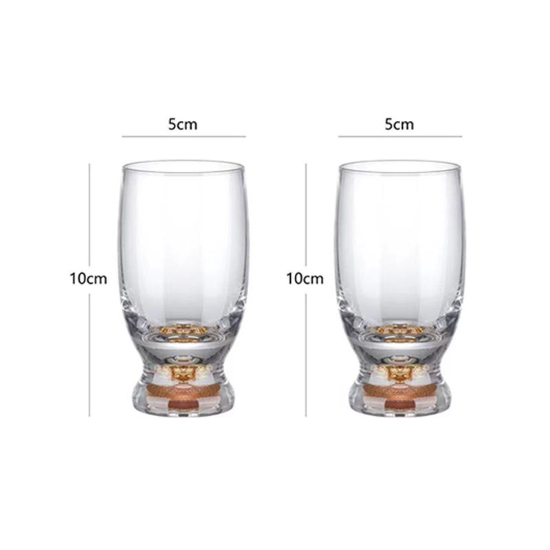 

2pcs Sets Luxury Gold Foil Wine Glass Creative Crystal Glass Cup Cocktail Glass Household Exquisite Whiskey Cup Bar Accessories 2pcs