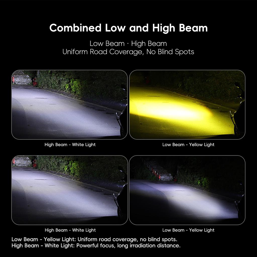 H4 LED Bulbs BA20D P15D LED Motorcycle Headlight Hi/Lo Beam Lamp LED Spotlight Dual Color Motorcycle Accessories Plug and Play