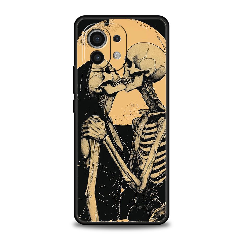 Love Skeleton Skull Phone Case Cover for Xiaomi Mi 15 14 13 12 11 Ultra 14T 13T 12T 11T 10T Pro Lite 5G Shockproof Silicone Capa