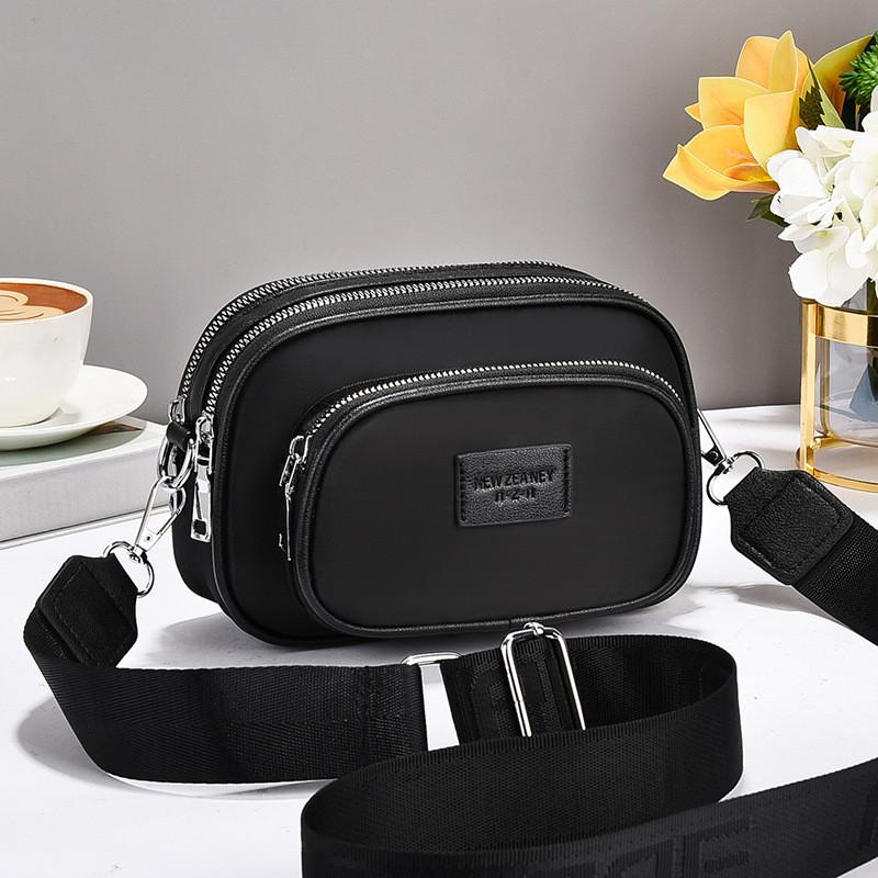 

Stylish Multi-layered Small Square Bag With Chic Design For Everyday Use In Black And Khaki Black Oxford