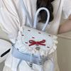 Korean version of fashionable girl style portable small bag 2025 new lace lace high value casual backpack