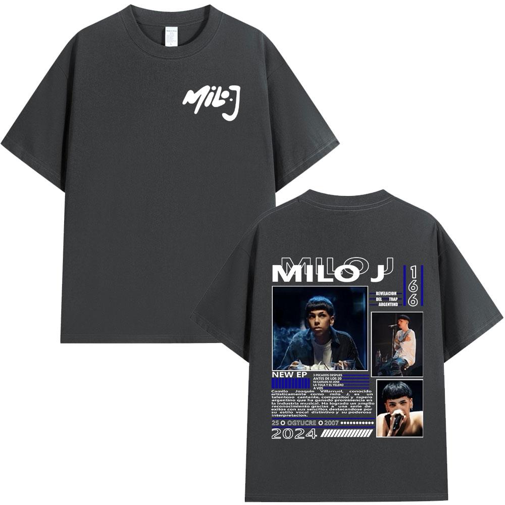 Rapper Milo J 166 Album Merch T Shirts Unisex Women Clothing Fashion Hip Hop Tshirt Cotton Casual Short Sleeve Tshirts Streetwear