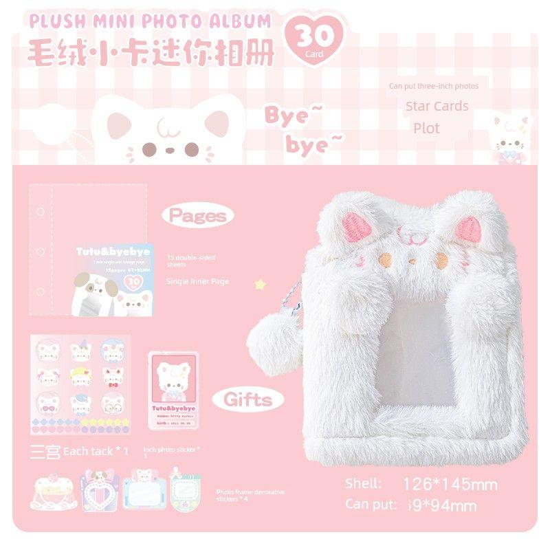 

Rosyposy Soft Set Stuffed Puppy Card Binder Polaroid Album Four Grid Star Chasing Aidou Album Mini Truck Loose-Leaf Byebye (cat) a Palace card book