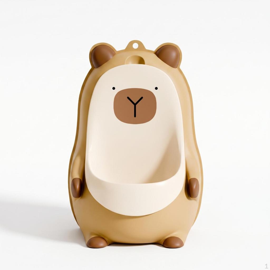 BearShaped Wall Urinal Unobstructed Front Youngster Training Raised Details Playful Character