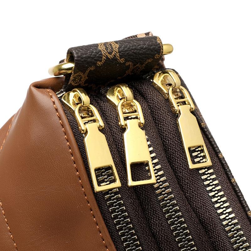 New atmospheric simple fashion printing three-layer zipper flow fashion versatile large capacity shoulder messenger bag
