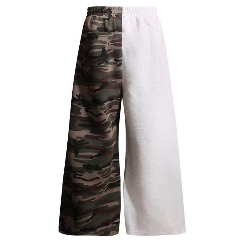 Mens Loose Fit Wide Leg Sweatpants Hip Hop Street Style Star Letter Print Casual Trousers