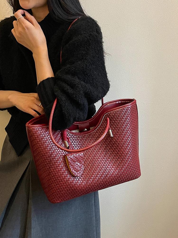 Woven Women's Large Tote Bag - 2026 Style, High-Capacity Casual Work Shoulder Bag