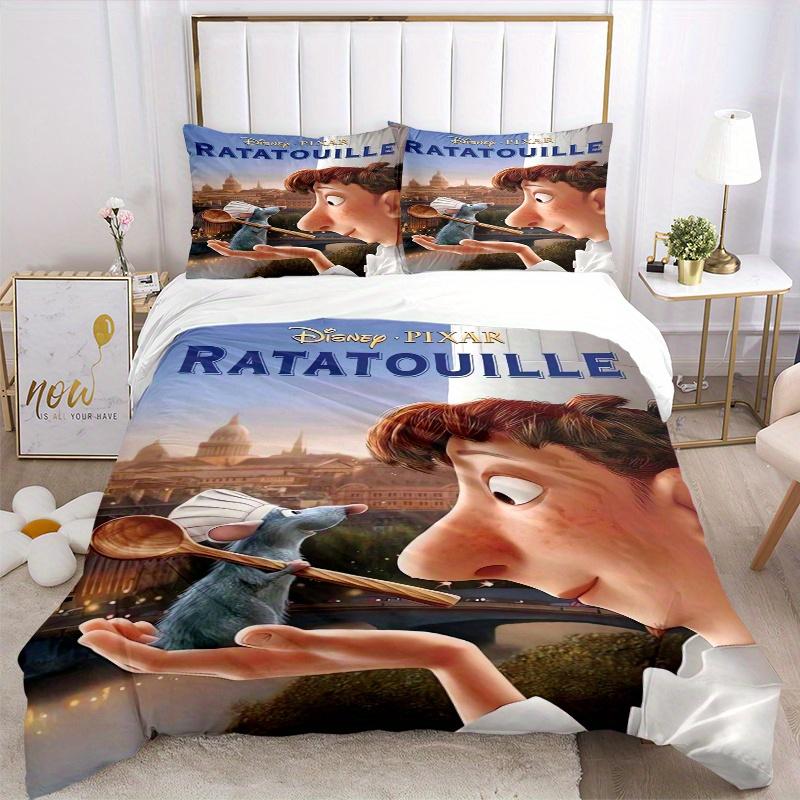 3-teiliges Ratatouille Filmplakat Design Steppdecken-Set Weich und Bequem Schlafzimmer-, Gästezimmer- und Wohnheim-Dekoration Bettwäsche-Set D063