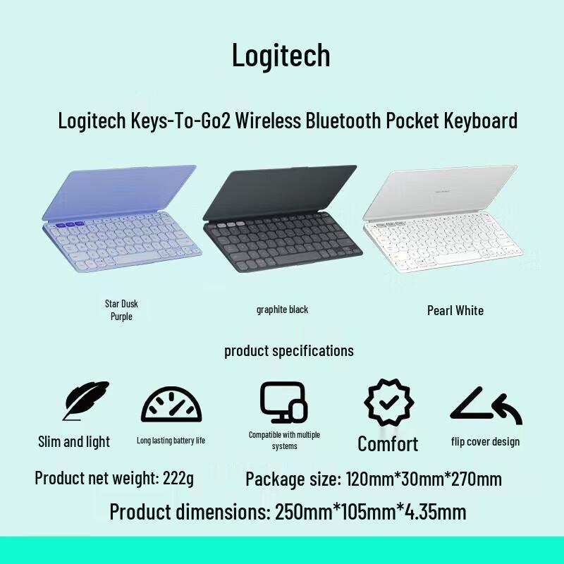 Logitech Keys-To-Go 2 Wireless Portable Keyboard