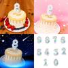 Winter Snowflake Themed Birthday Number Candle with Glittering Sequins For Parties Cakes And Special Occasion Decoration
