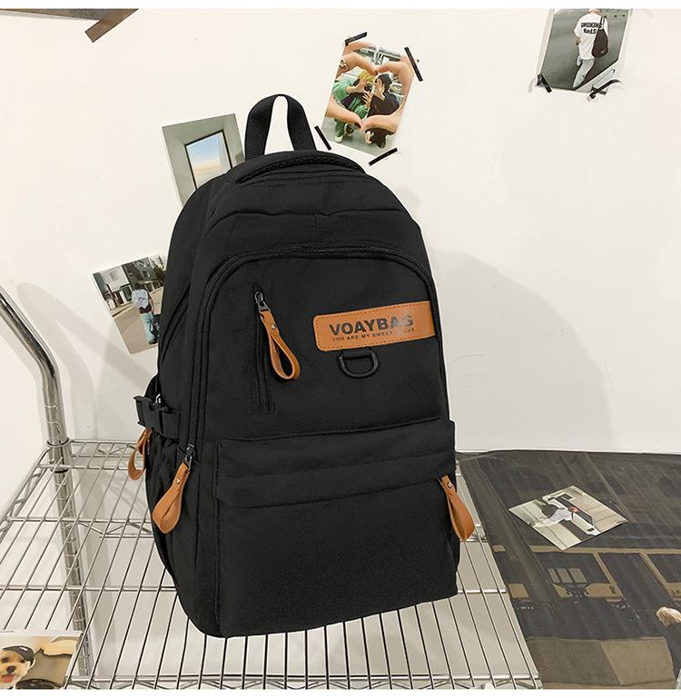 New schoolbag women's simple large-capacity casual backpack male high school college student computer backpack