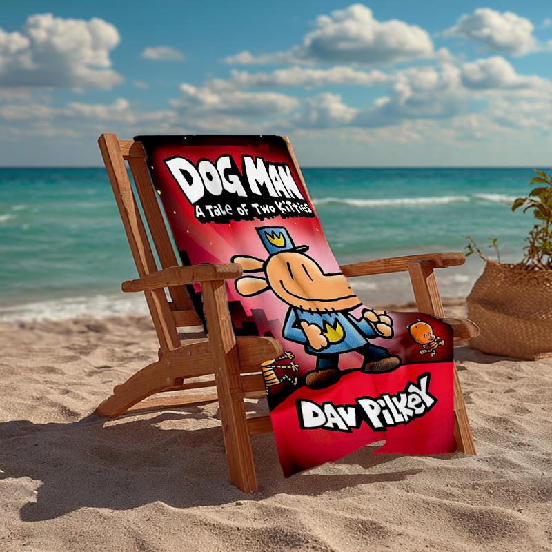 Dog Man Fashion Beach Towel: Ideal for Summer Adventures Soft, absorbent and quick drying suitable for swimming and bathing