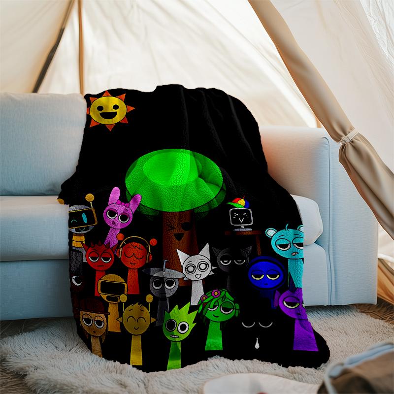 Incredibox Sprunki printed throw blanket—soft,warm;versatile blanket for all seasons—perfect as &air-conditioning throw,nap blanket